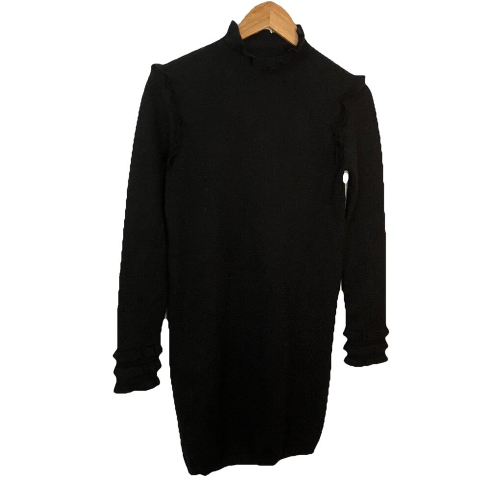 Vintage‎ Holt Renfrew Sweater Dress Womens S hr2 Black Ruffle Cocktail Event